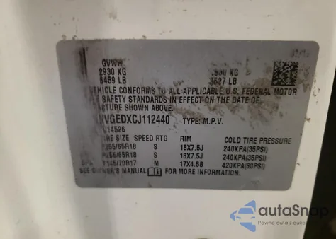 2013 Chevrolet Traverse Lt z USA, uszkodzony, nr VIN 1GNKVGEDXCJ112440